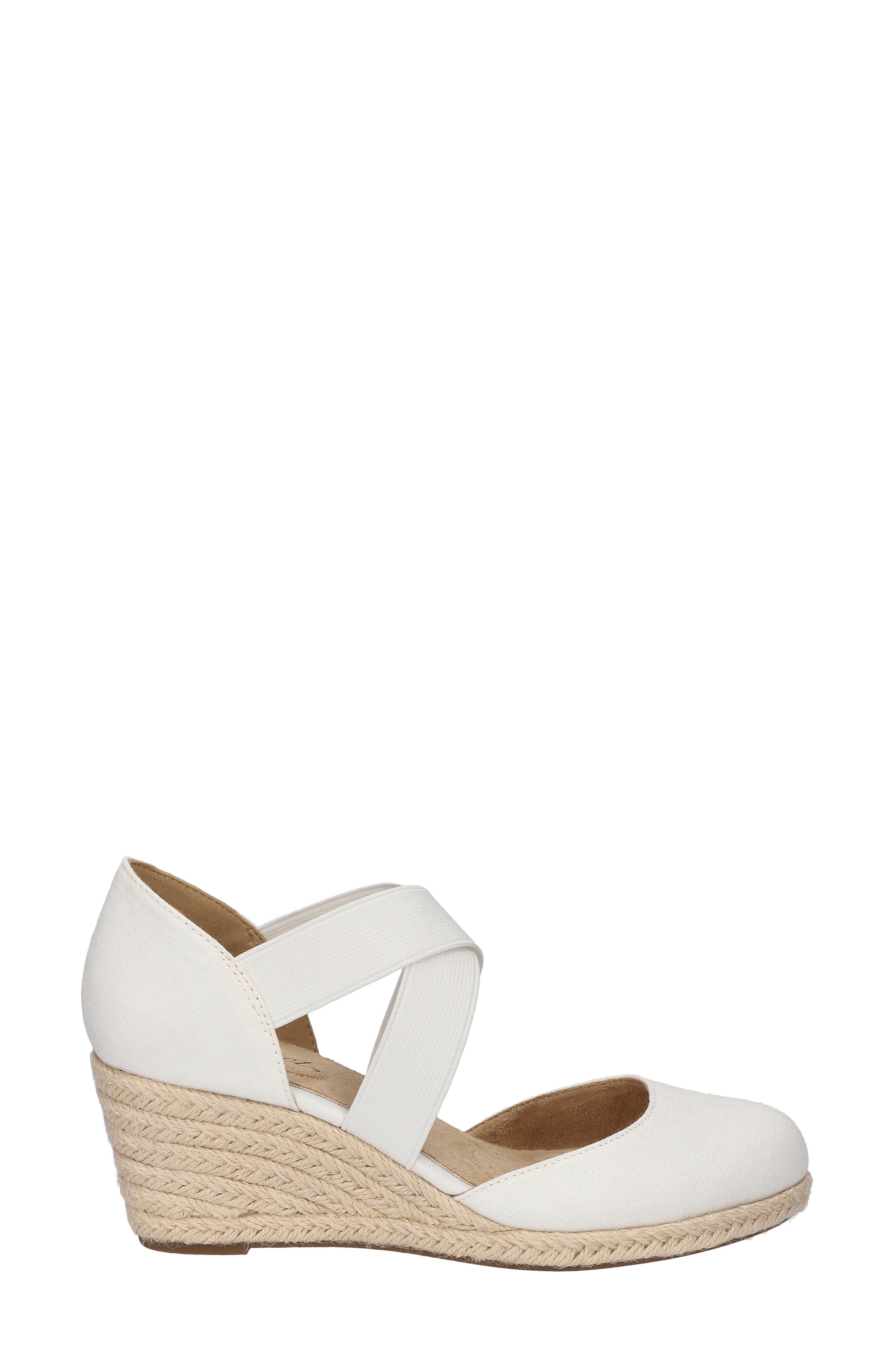 EASY STREET Pari Espadrille Platform Wedge, Alternate, color, White Canvas