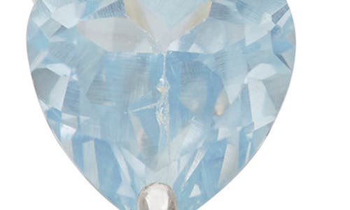 Fzn 10k Gold Aquamarine Heart Stud Earrings