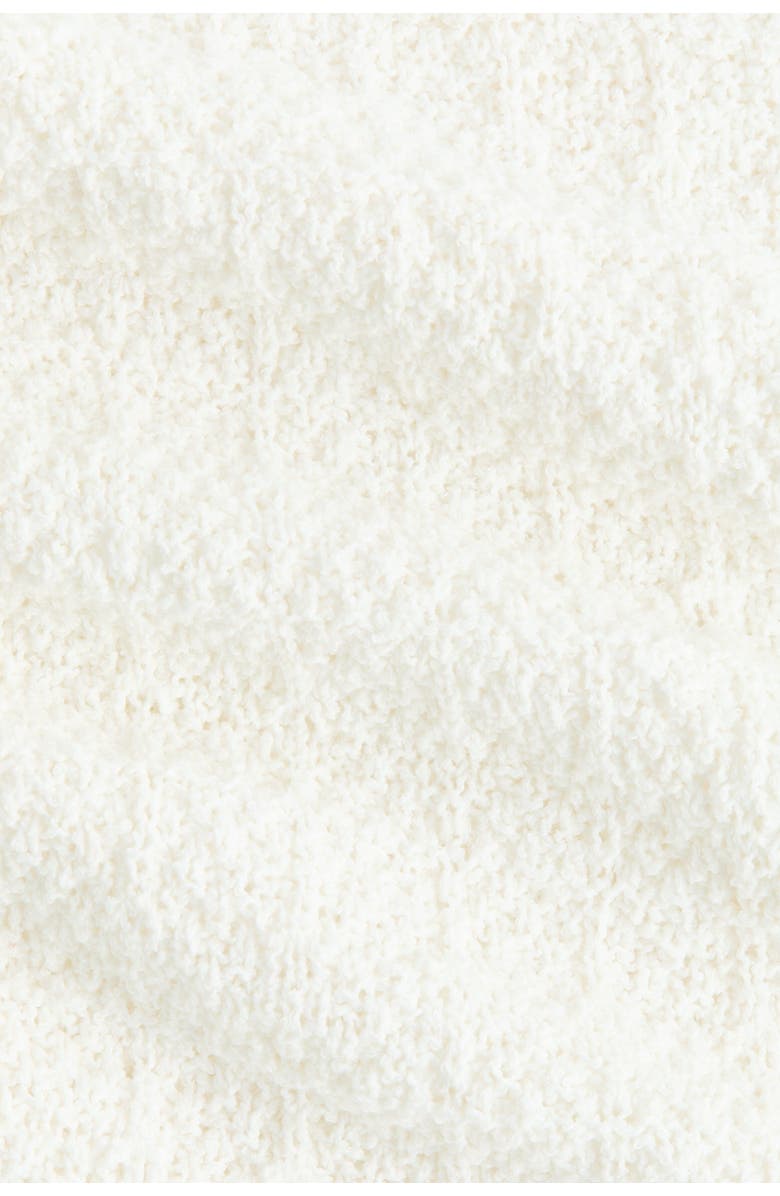 H&M Pointelle-knit Peplum Top, Alternate, color, Cream