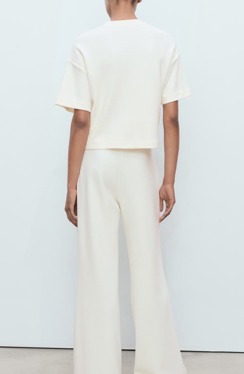 Mango Boxy Cotton Blend T-shirt In Neutral