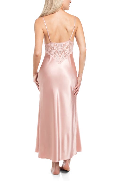 In Bloom By Jonquil Rosalie Satin & Lace Nightgown In Gray