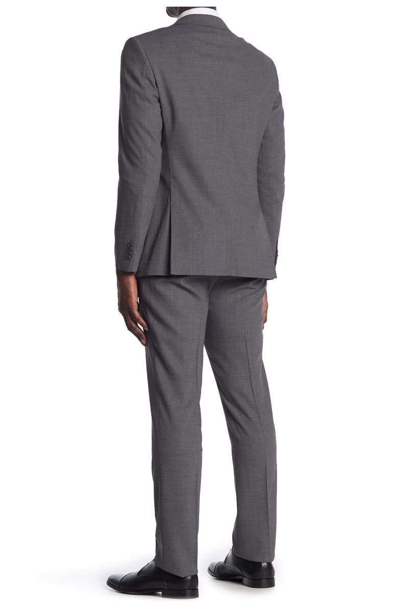 John Varvatos Grey Sharkskin Two Button Notch Lapel Suit, Alternate, color,