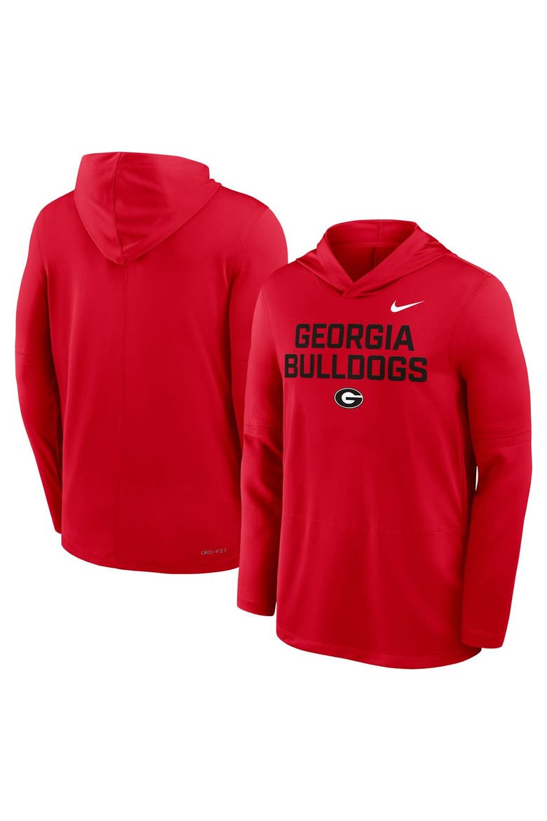 Men's Nike Red Georgia Bulldogs 2025 Sideline Performance Long Sleeve Hoodie T-Shirt, Alternate, color, Red