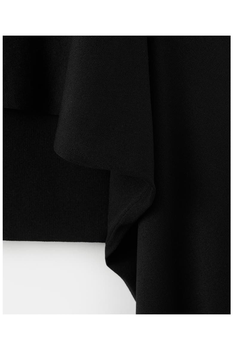 High-Low Knit Cape, Alternate, color, BLACK