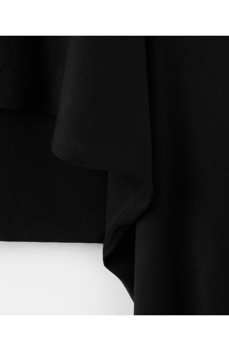 MANGO High-Low Knit Cape, Alternate, color, Black