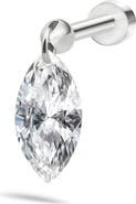 MARIA TASH Floating Marquise Diamond Single Charm Threaded Stud Earring