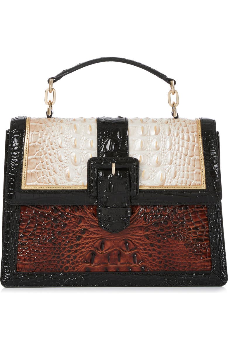 Brahmin Hallie Croc Embossed Leather Top Handle Bag, Alternate, color,