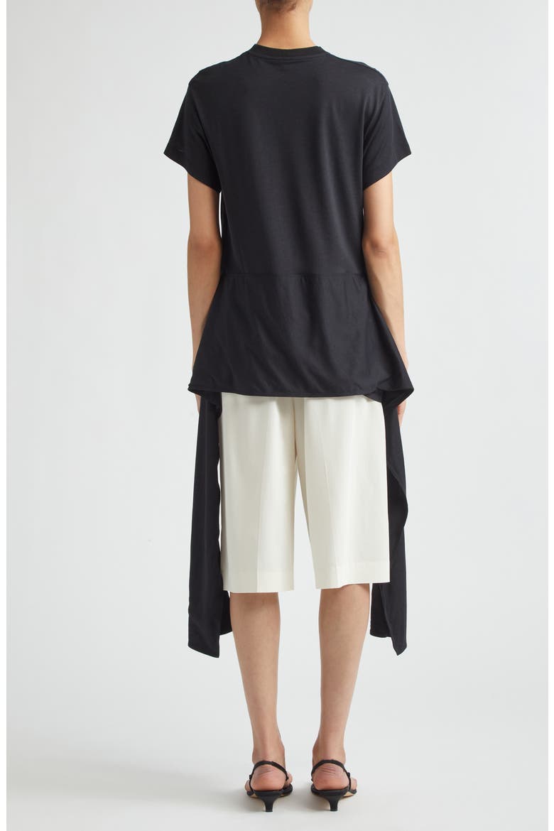 Tie Waist Jersey T-Shirt, Alternate, color, BLACK