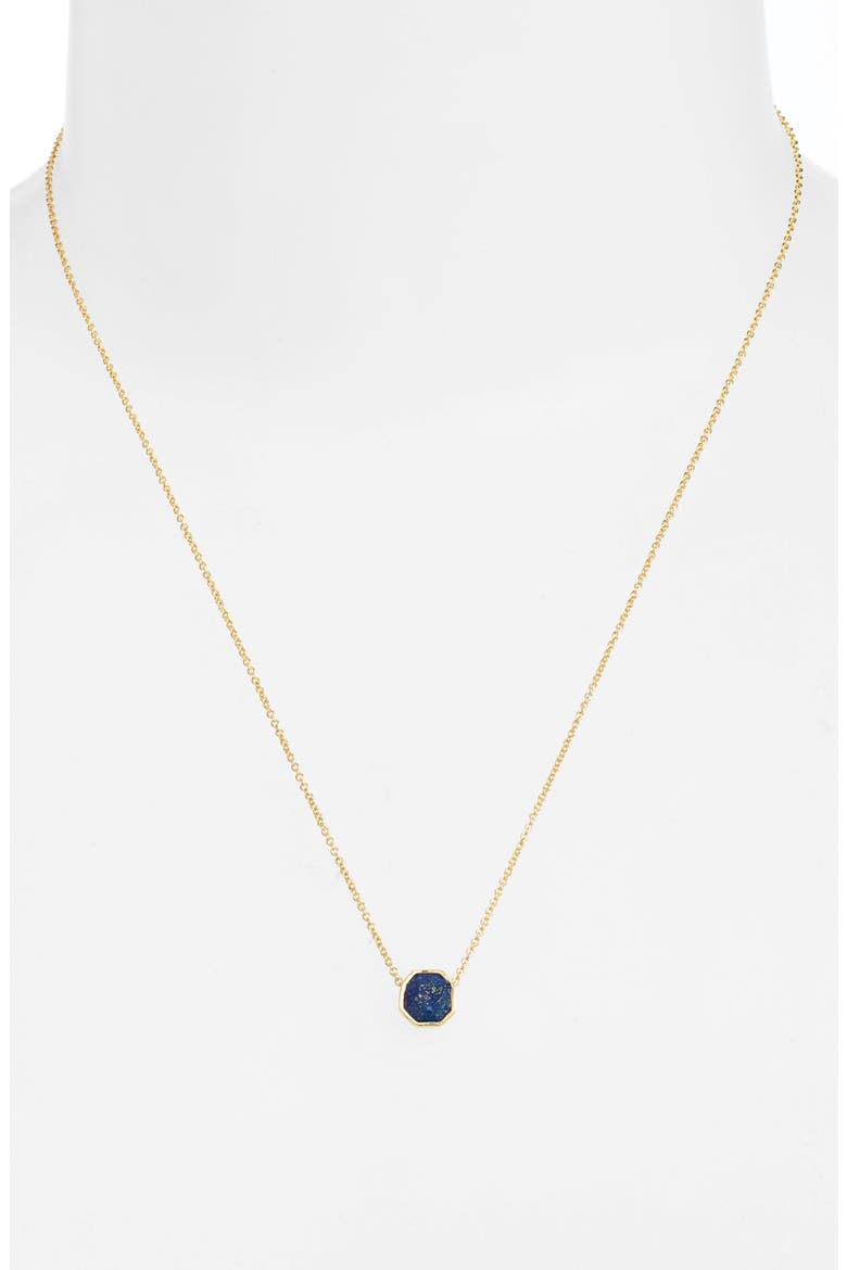 Power Gemstone Charm Adjustable Necklace, Alternate, color, WISDOM/ LAPIS/ GOLD