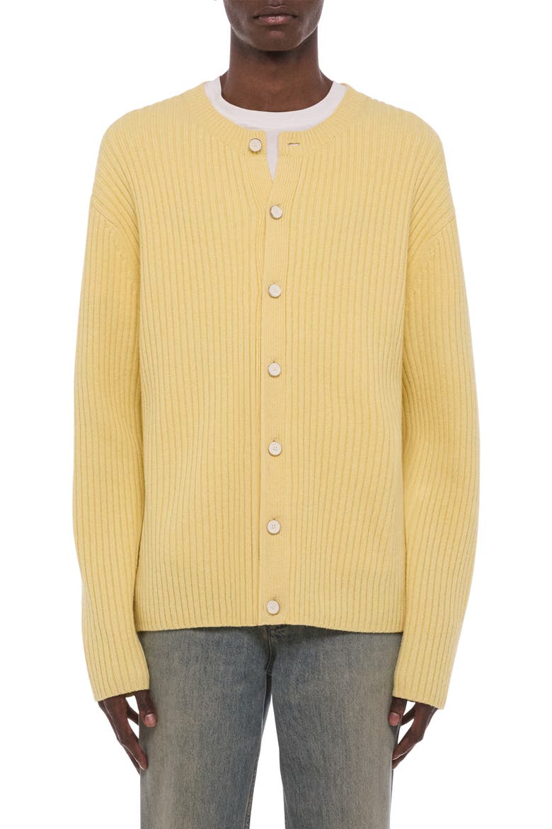 Ribbed Wool Cardigan, Main, color, SUNLIGHT