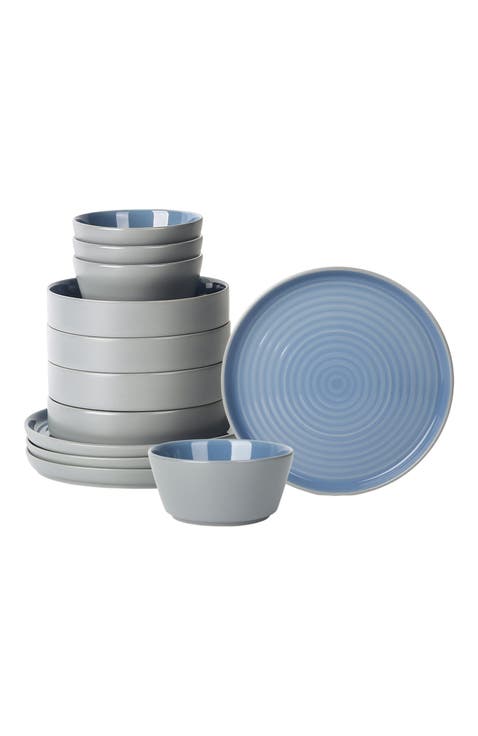 Elica Stoneware 12-Piece Dinnerware Set