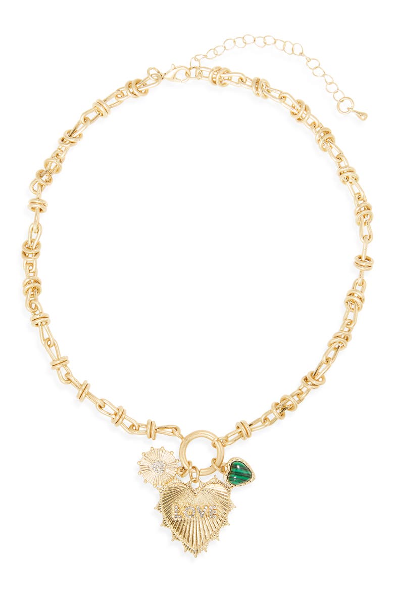Heart Charm Necklace, Main, color, GOLD