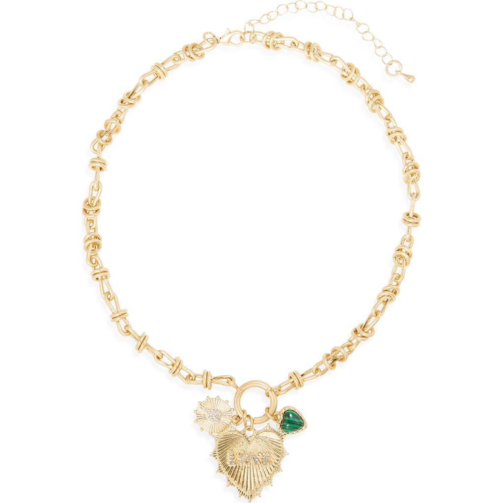 Cara Heart Charm Necklace In Gold
