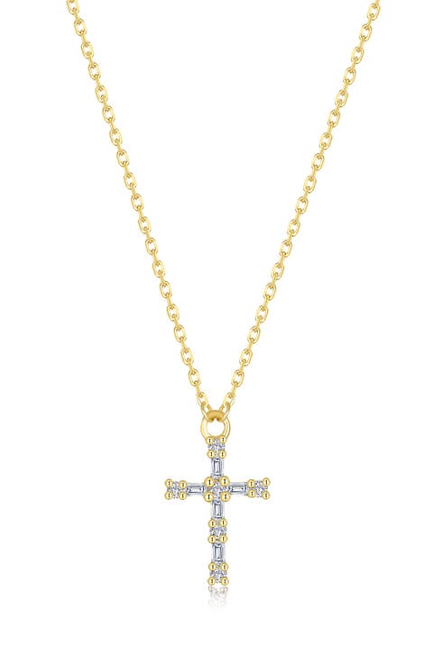 Eden Baguette Simulated Diamond Cross Necklace