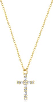 Lafonn Eden Baguette Simulated Diamond Cross Necklace