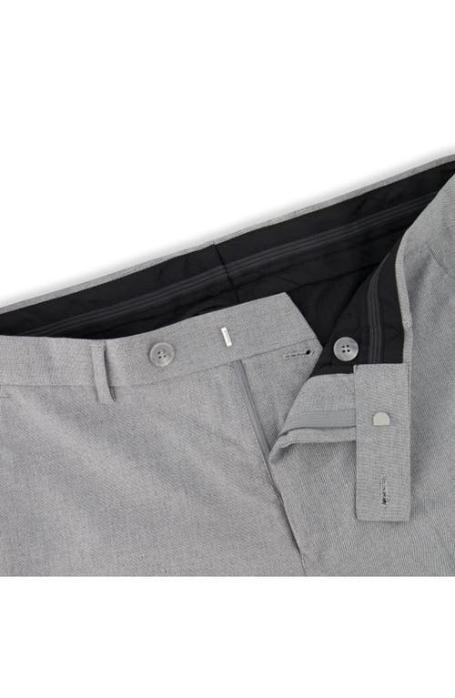 Victor Emmanuel Vince Flat Front Small Check Stretch Dress Pants