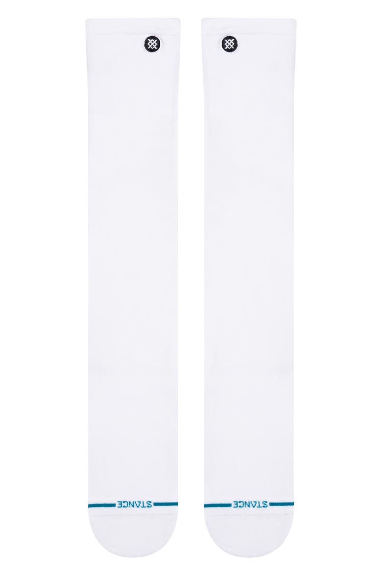 Icon Compression Over The Calf Socks, Alternate, color, WHITE