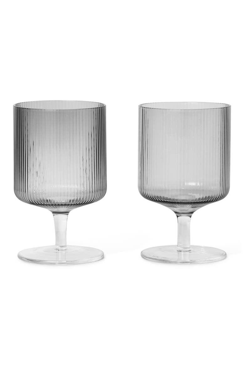Set of 2 Ripple Wineglasses, Main, color, SMOKED GREY