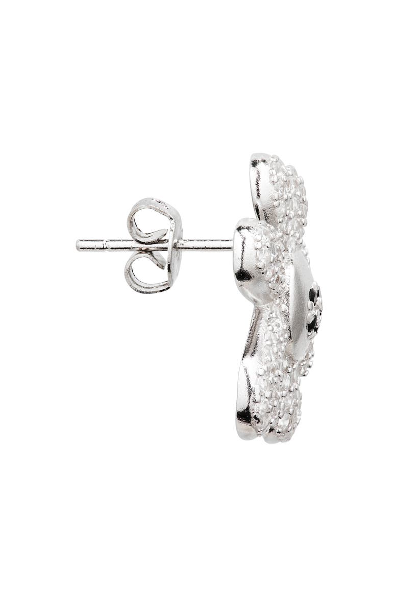 Happy Blossom Crystal Pavé Mismatched Stud Earrings, Alternate, color, CRYSTAL CLEAR PAVE