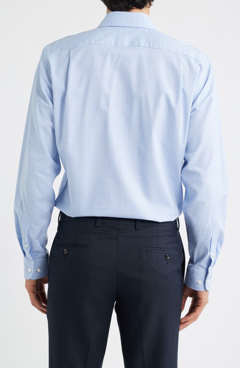 Nordstrom Trim Fit Premium Check Cotton Button-Up Shirt, Alternate, color, Blue Bono Plaid