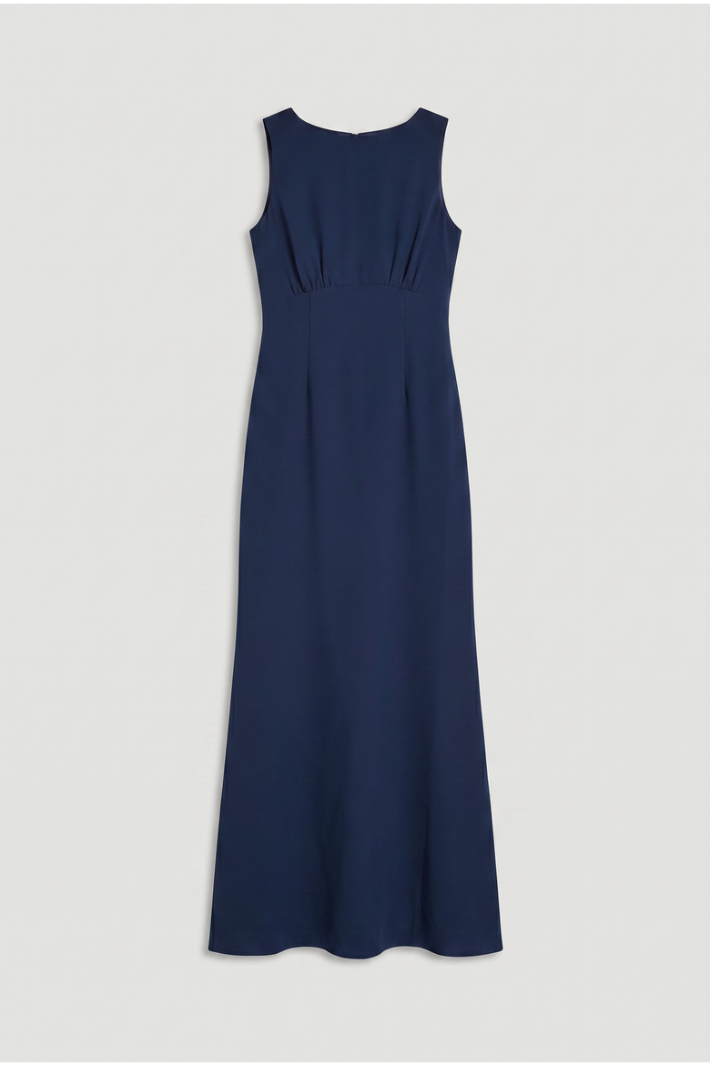 Petite Cowl Back Maxi Dress, Alternate, color, Navy