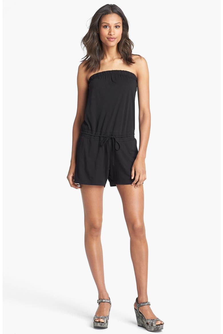 Strapless Romper, Main, color, BLACK