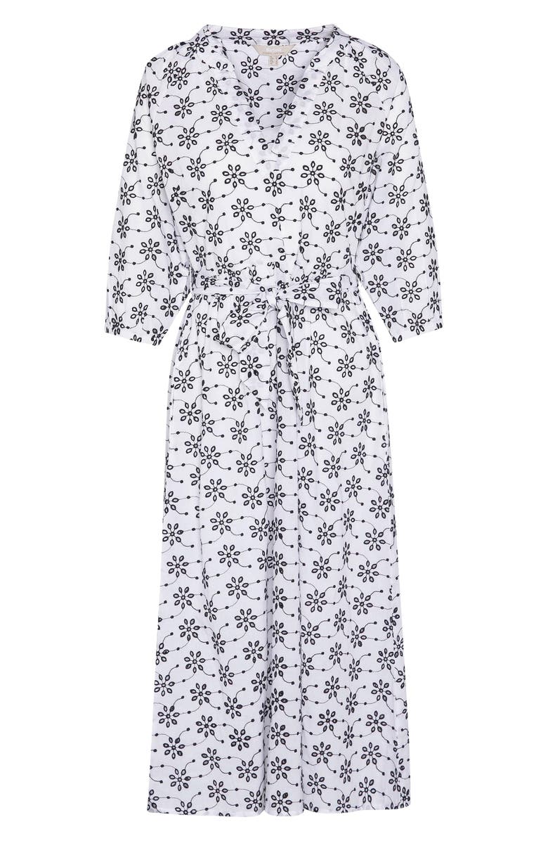 Barbour Erin Embroidered Eyelet Cotton Midi Dress, Alternate, color, White
