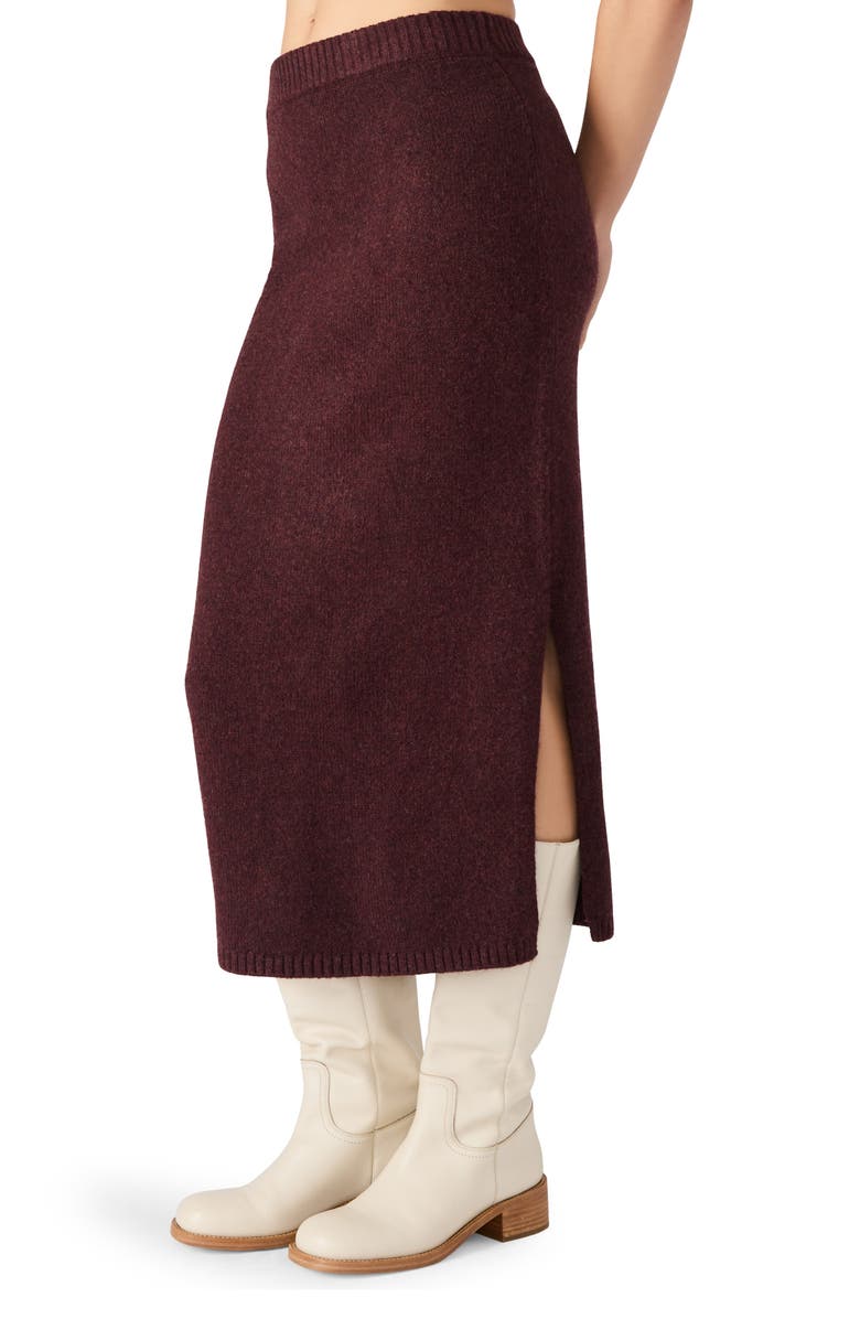 Steve Madden Remy Midi Sweater Skirt, Alternate, color, Wine