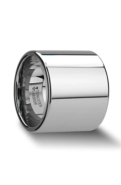 Texas Pipe Cut Tungsten Carbide Wedding Band