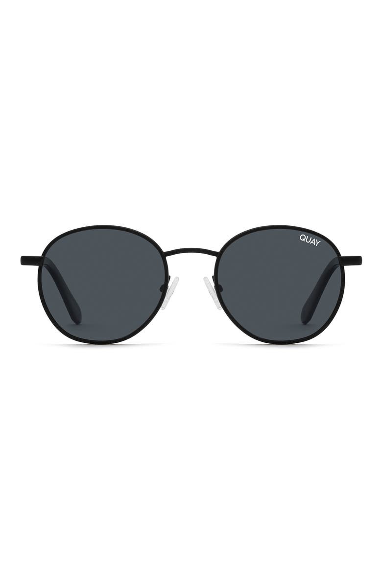 Australia Talk Circles 45mm Polarized Round Sunglasses, Main, color, BLACK / SMOKE POLARIZED