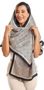 SILKSILKY Mulberry Silk Printed Long Rectangle Shawl Scarf