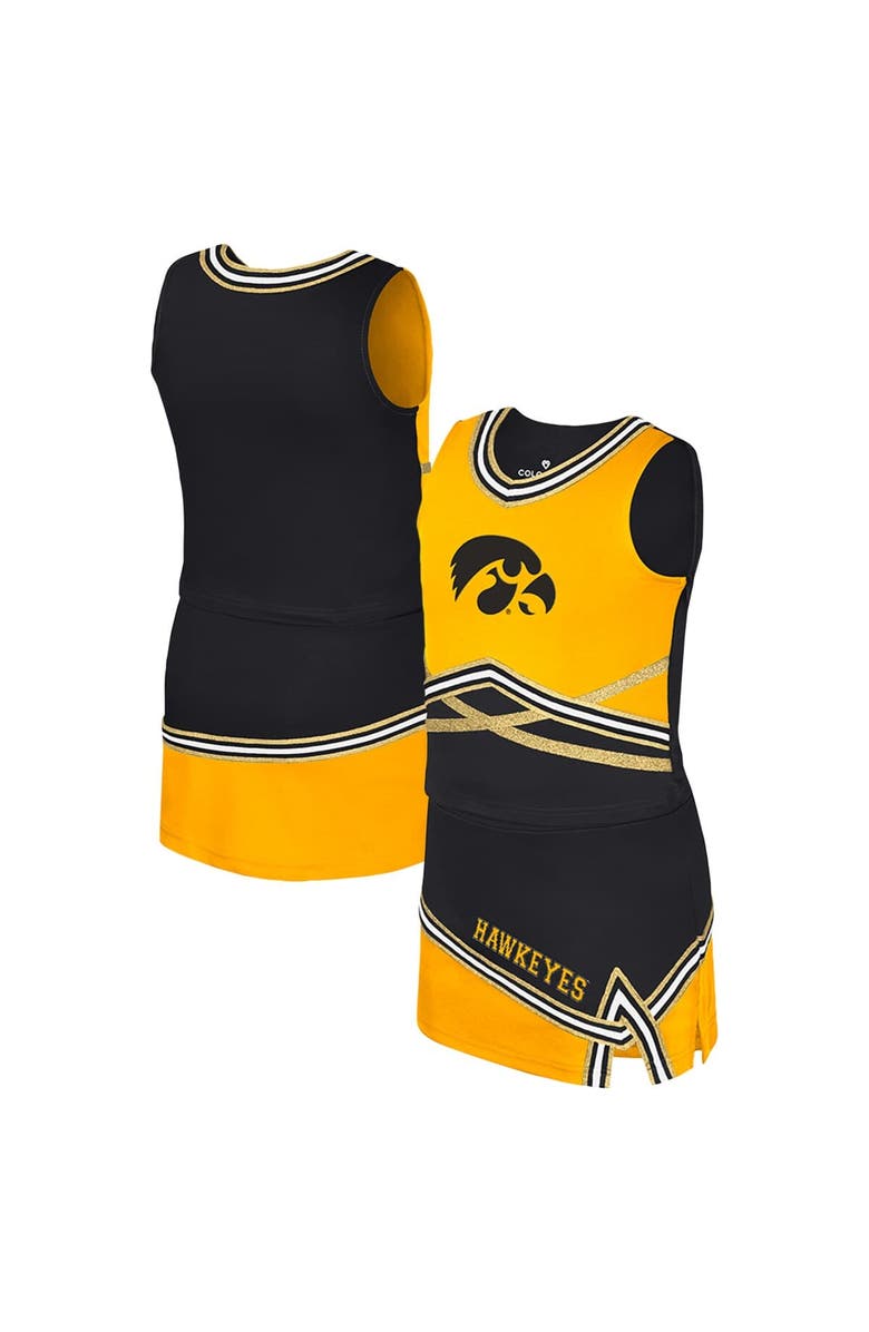 COLOSSEUM Girls Youth Colosseum Black Iowa Hawkeyes Lollipop Park Cheer Two-Piece Set, Main, color, 