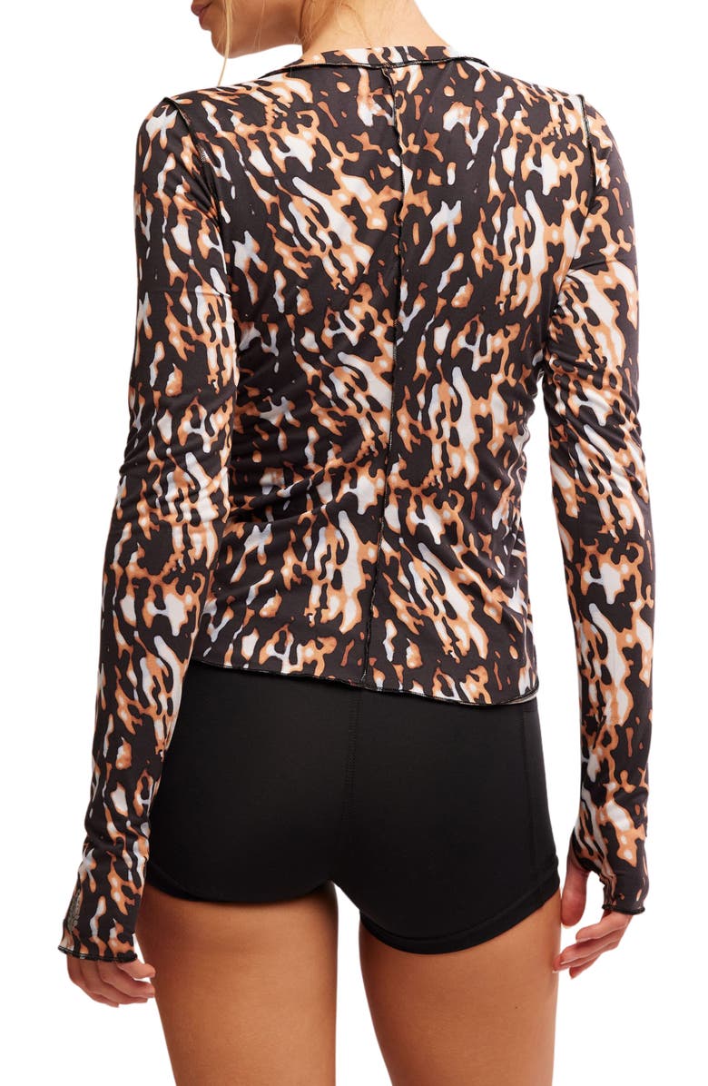 Free People Patterned Right On Running Base Layer, Alternate, color, Tortoise Shell Combo