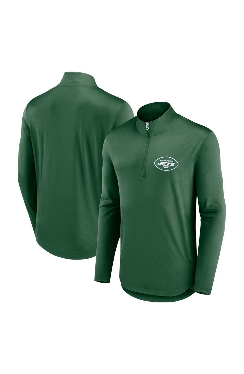 FANATICS Men's Fanatics Branded Green New York Jets Quarterback Quarter-Zip Top, Alternate, color, 