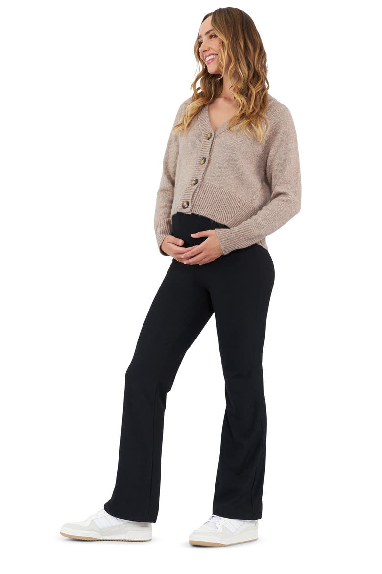Sunday Knit Crop Maternity/Nursing Cardigan, Alternate, color, MOCHA