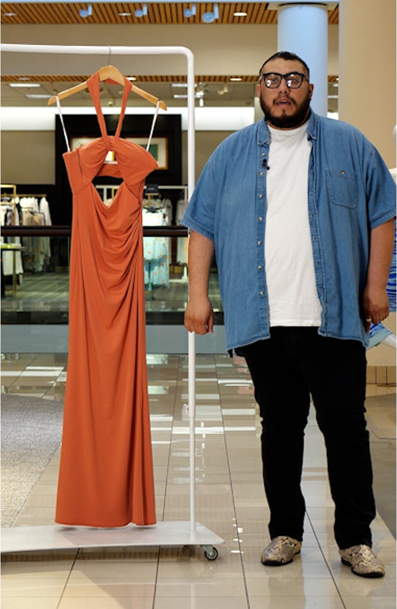 Amber Halter Neck Body-Con Gown, sales video thumbnail