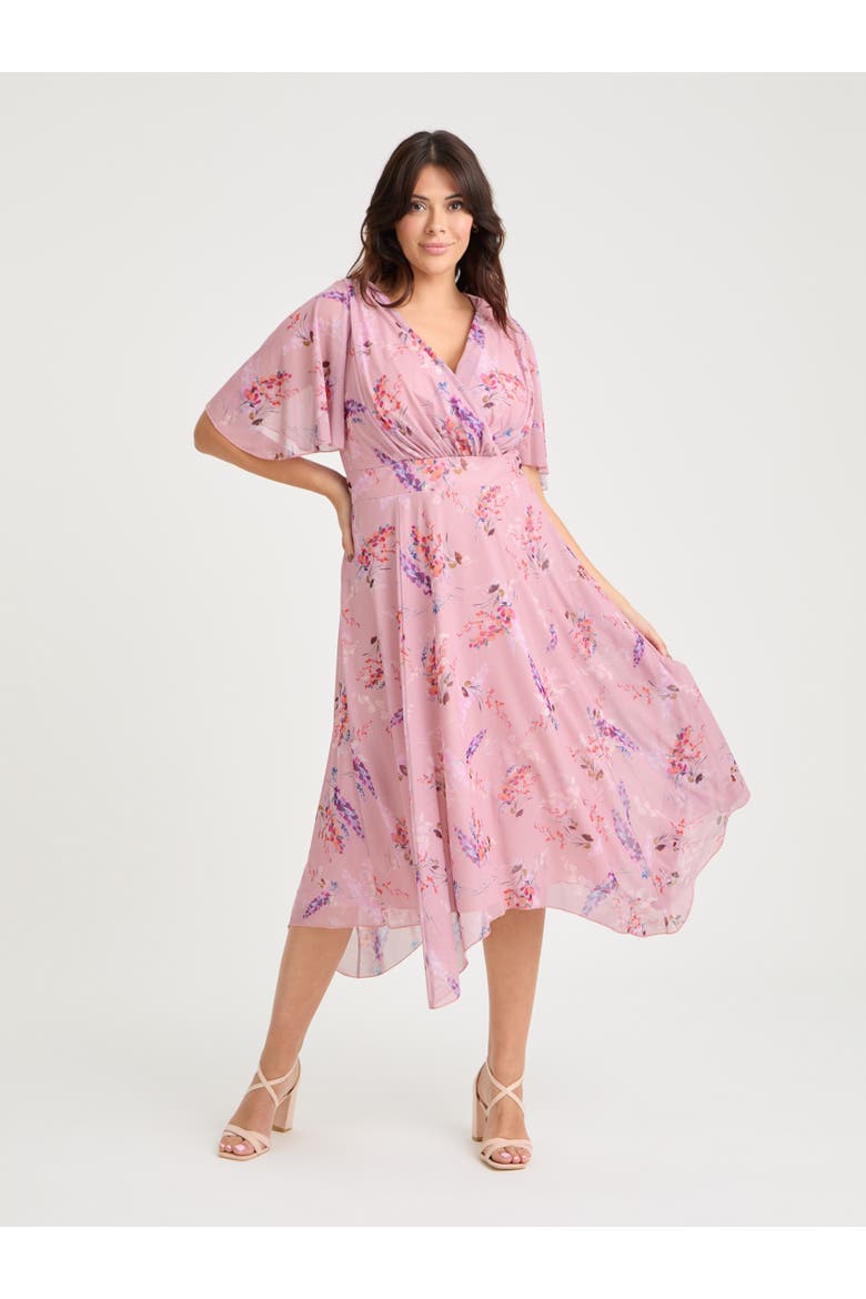 Julie Floral Hanky Hem Dress, Main, color, Pink Multi