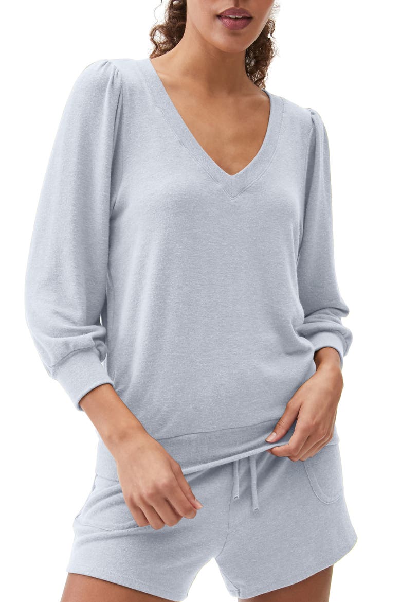 Gabriella V-Neck Top, Main, color, LIGHT COASTAL