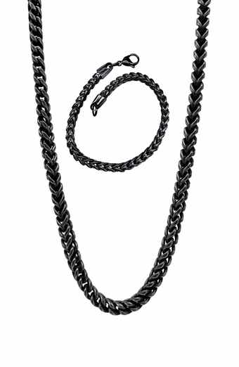 Adornia Men's Wheat Chain Necklace & Bracelet Set
