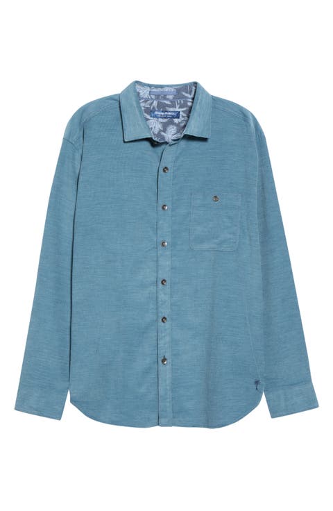 Coastline Cord Cotton Button-Up Shirt