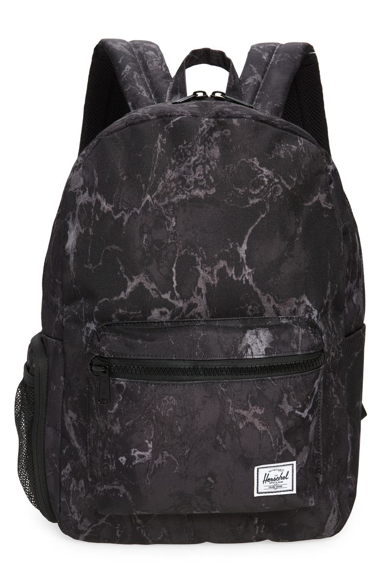 Settlement Sprout Diaper Backpack, Main, color, BLACK MARBLE
