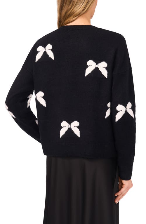 Cece Bow Crewneck Sweater In Black