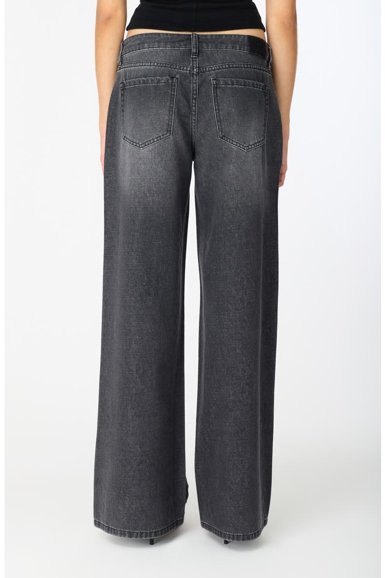 Bohdi Floral Cutout Straight Leg Jeans, Alternate, color, BLACK WASH