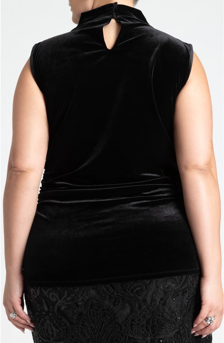 ELOQUII Funnel Neck Velvet Shell, Alternate, color, Deep Wine