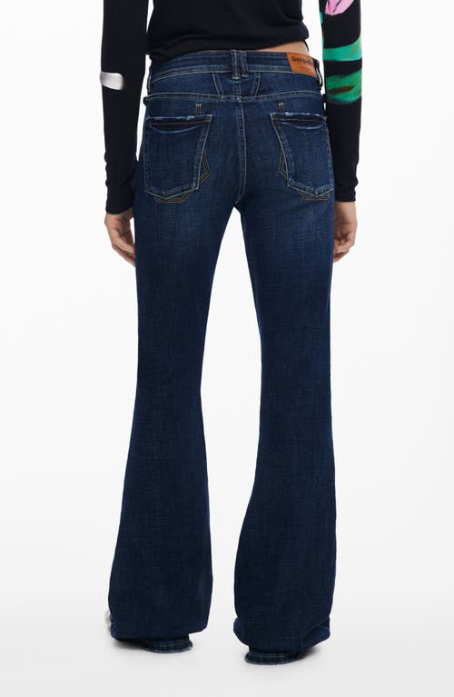 Desigual Flare Leg Jeans In Blue