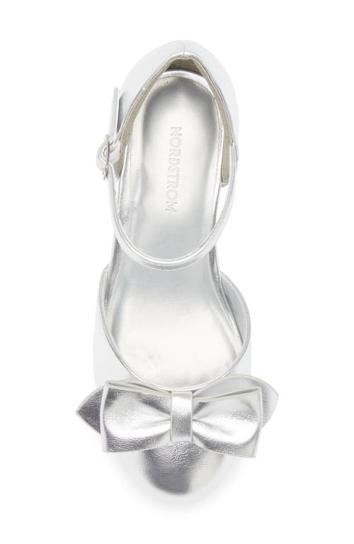 Shop Nordstrom Kids' Lilibeth Ankle Strap Pump In Silver Metallic