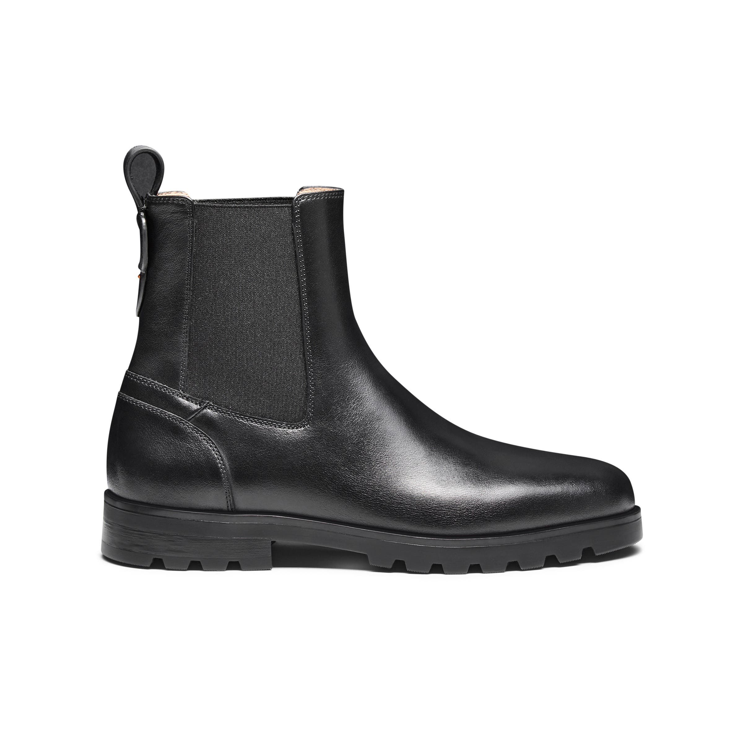 Santoni Women's Leather Chelsea Boot, Alternate, color, Black