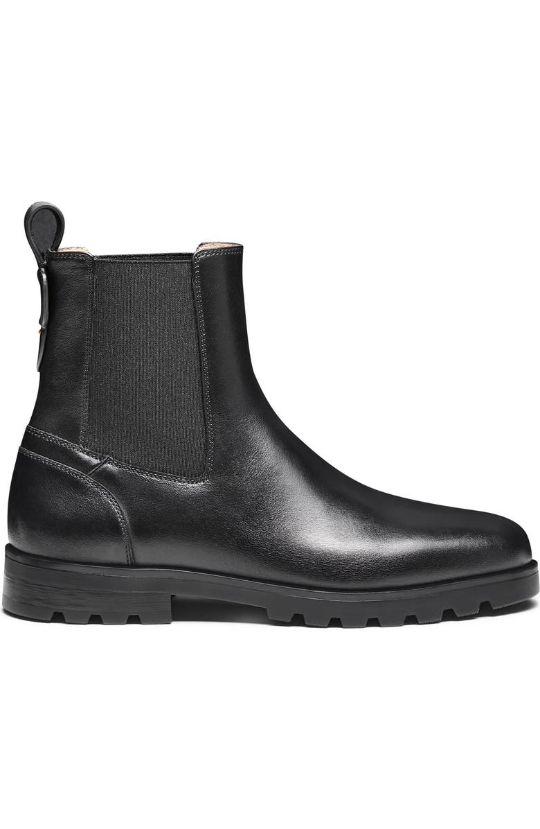Santoni Women's Leather Chelsea Boot, Alternate, color, Black