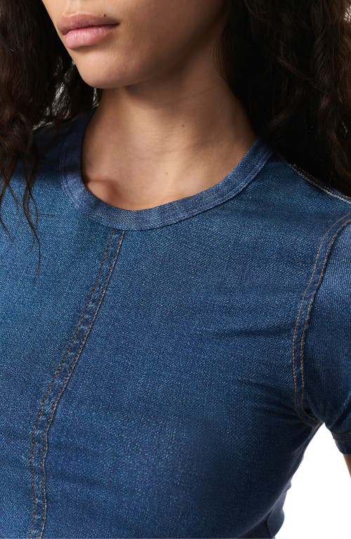 Rag & Bone Miramar Jersey Baby Tee Top In Minetta In Blue