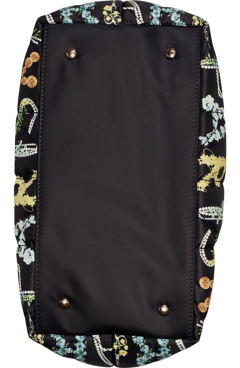 KARL LAGERFELD PARIS Voyage Nylon Tote with Bow, Alternate, color, Black Multi